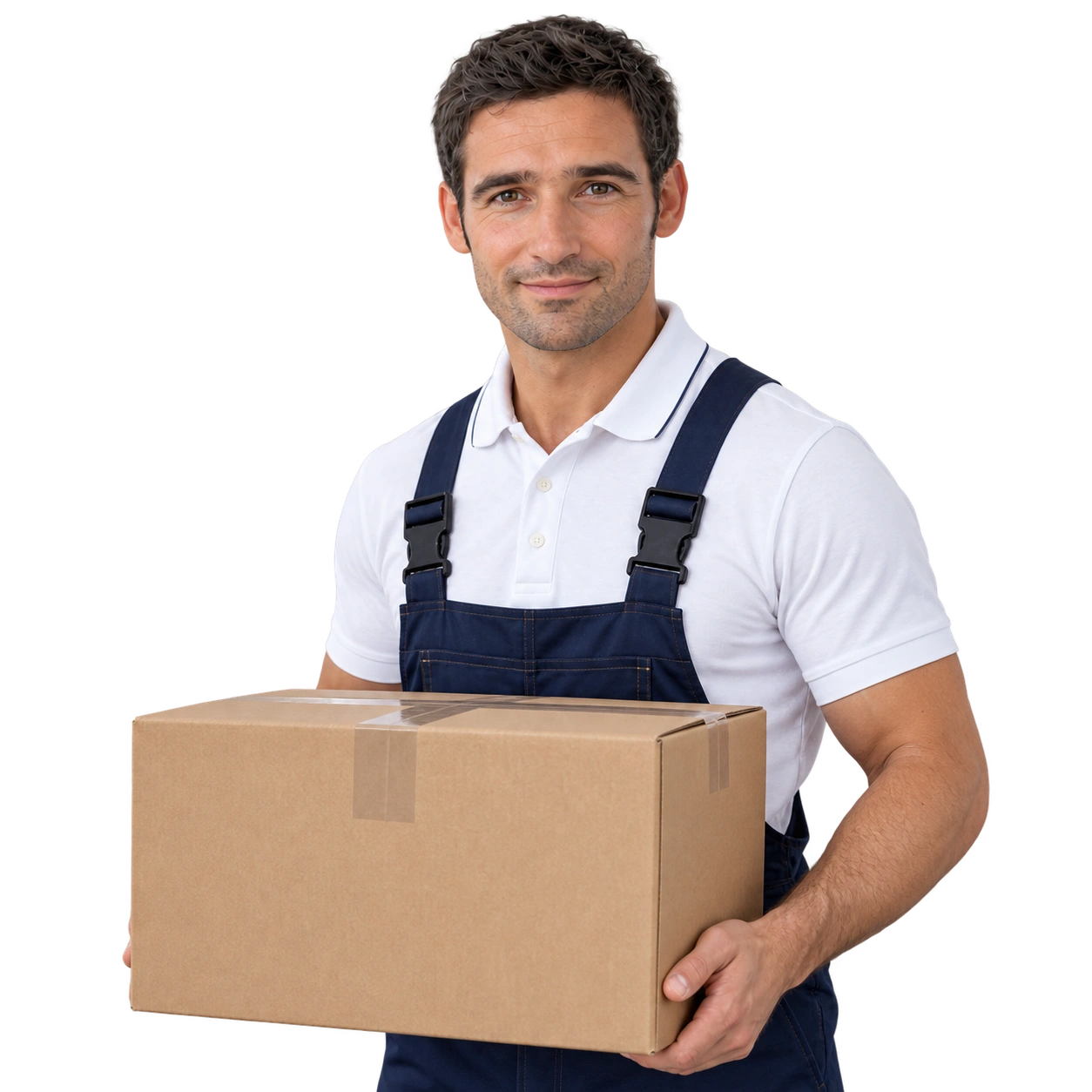 AFS removals mover carrying a packed box